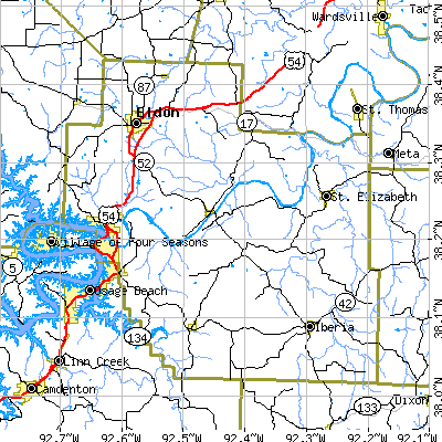 Miller County close-up map