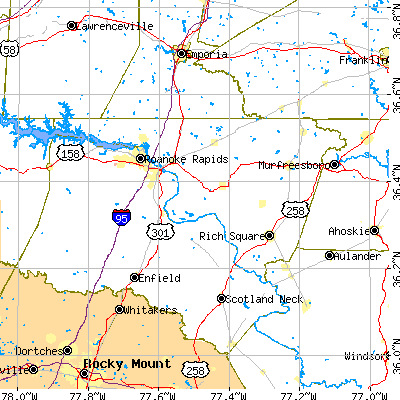 Northampton County close-up map