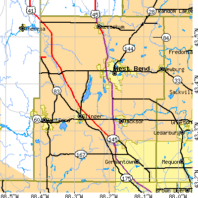 Washington County close-up map