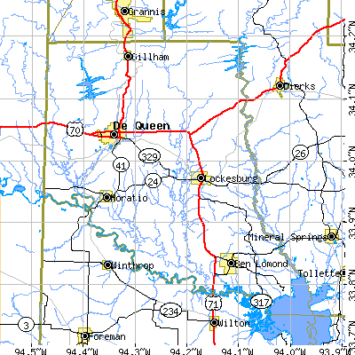 Sevier County close-up map