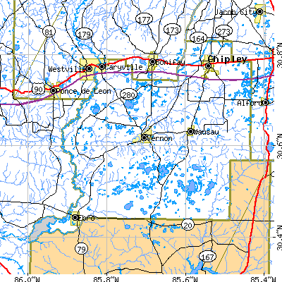 Washington County close-up map
