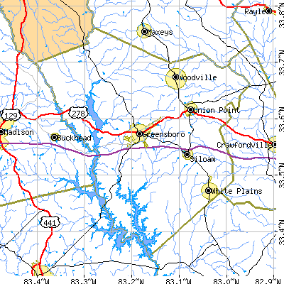 Greene County close-up map