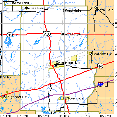 Putnam County close-up map