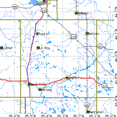 Osceola County close-up map