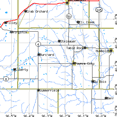 Pawnee County close-up map