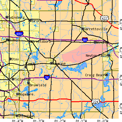 Portage County close-up map