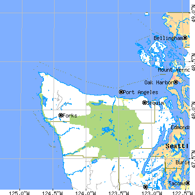 Clallam County close-up map