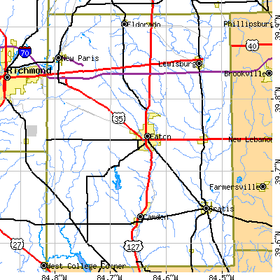 Preble County close-up map