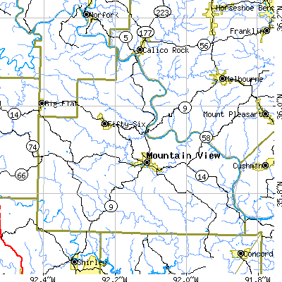 Stone County close-up map