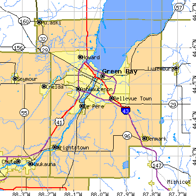 Brown County close-up map