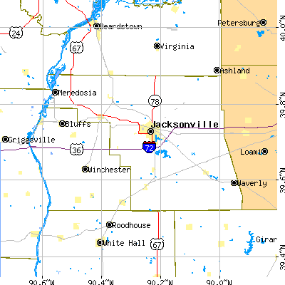 Morgan County close-up map