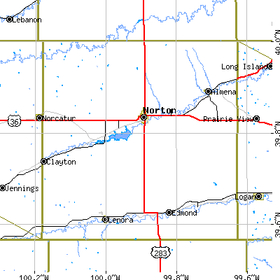Norton County close-up map