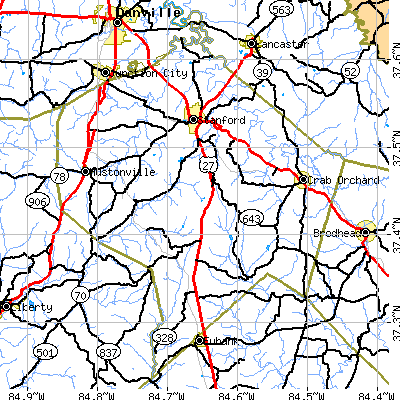 Lincoln County close-up map