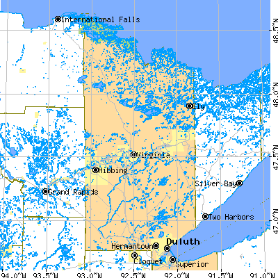 St. Louis County close-up map