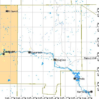 Converse County close-up map