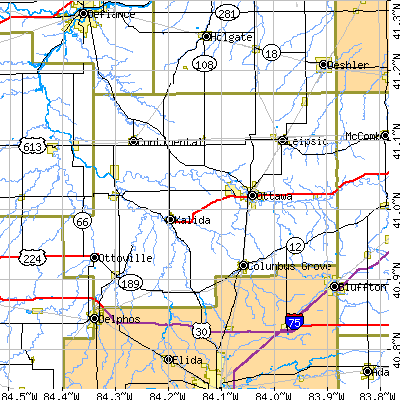 Putnam County close-up map