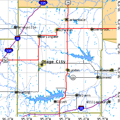 Osage County close-up map