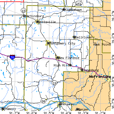 Montgomery County close-up map