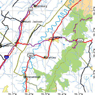Page County close-up map