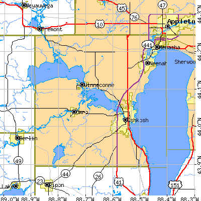 Winnebago County close-up map