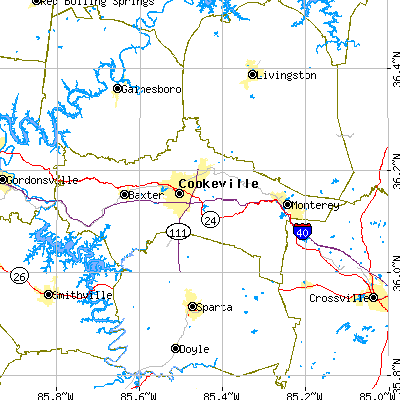 Putnam County close-up map