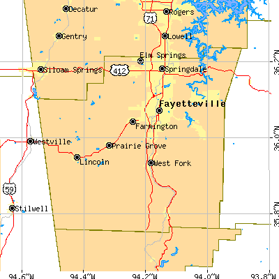 Washington County close-up map