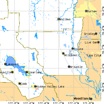 Colusa County close-up map