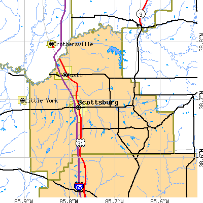 Scott County close-up map