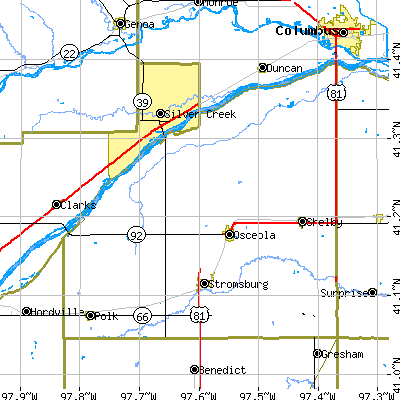 Polk County close-up map