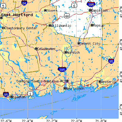 New London County close-up map