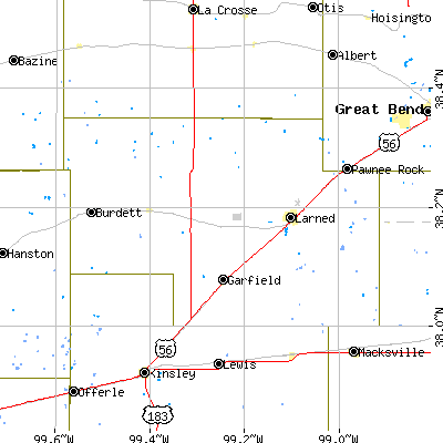Pawnee County close-up map