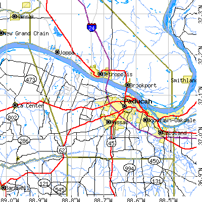 McCracken County close-up map