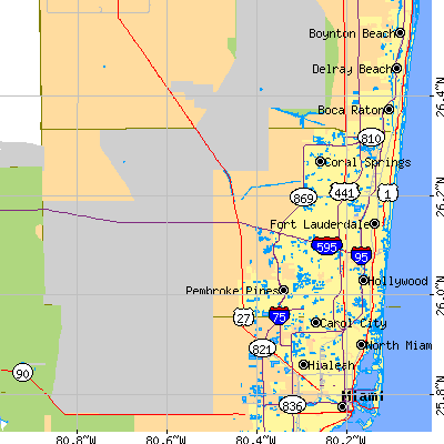 Broward County close-up map