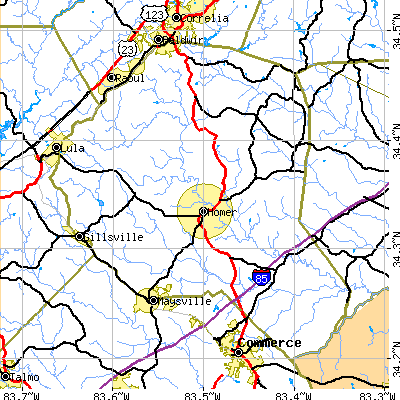 Banks County close-up map