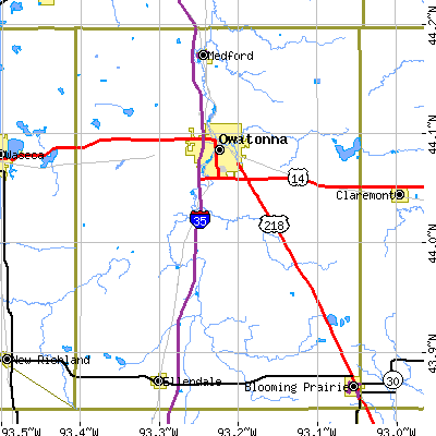 Steele County close-up map
