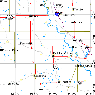 Richardson County close-up map