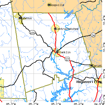 Heard County close-up map