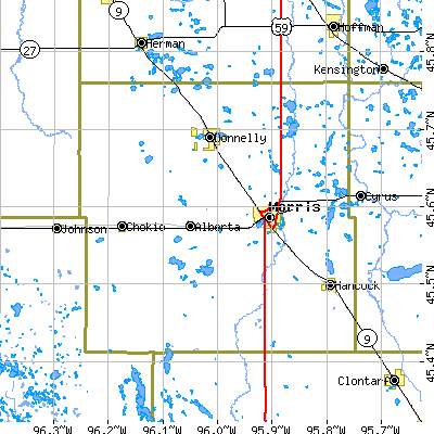Stevens County close-up map