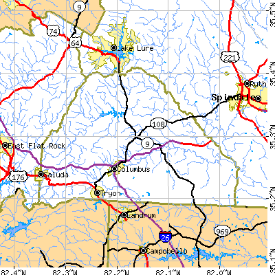 Polk County close-up map