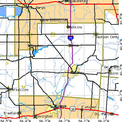 Shelby County close-up map