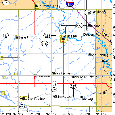 Benton County close-up map