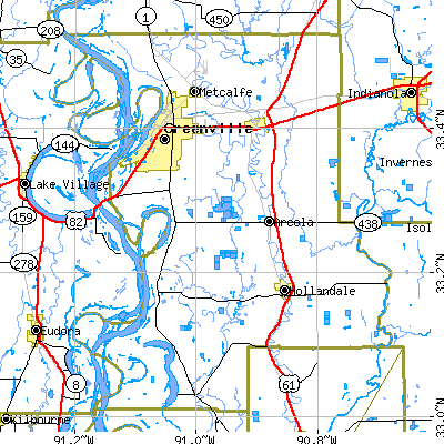 Washington County close-up map