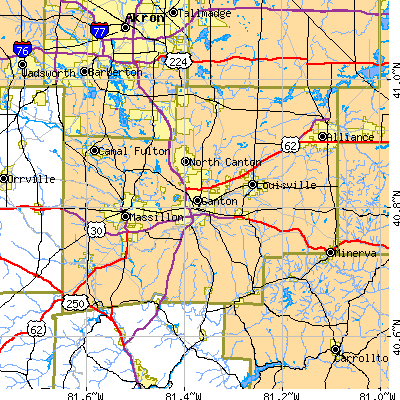 Stark County close-up map