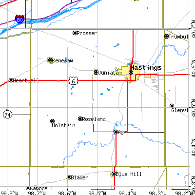 Adams County close-up map