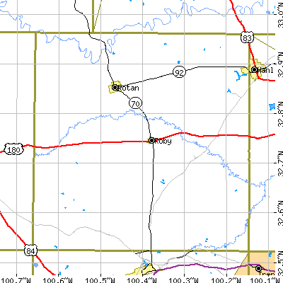 Fisher County close-up map