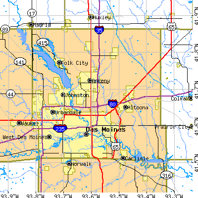 Polk County close-up map