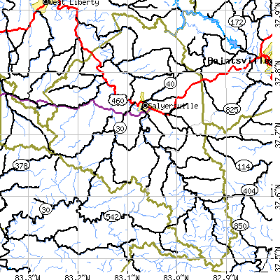 Magoffin County close-up map