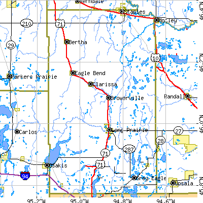 Todd County close-up map
