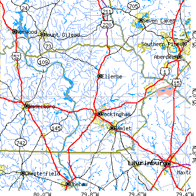 Richmond County close-up map