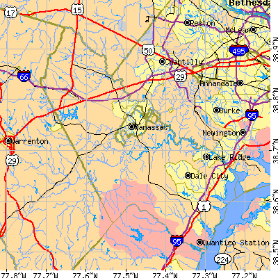 Prince William County close-up map